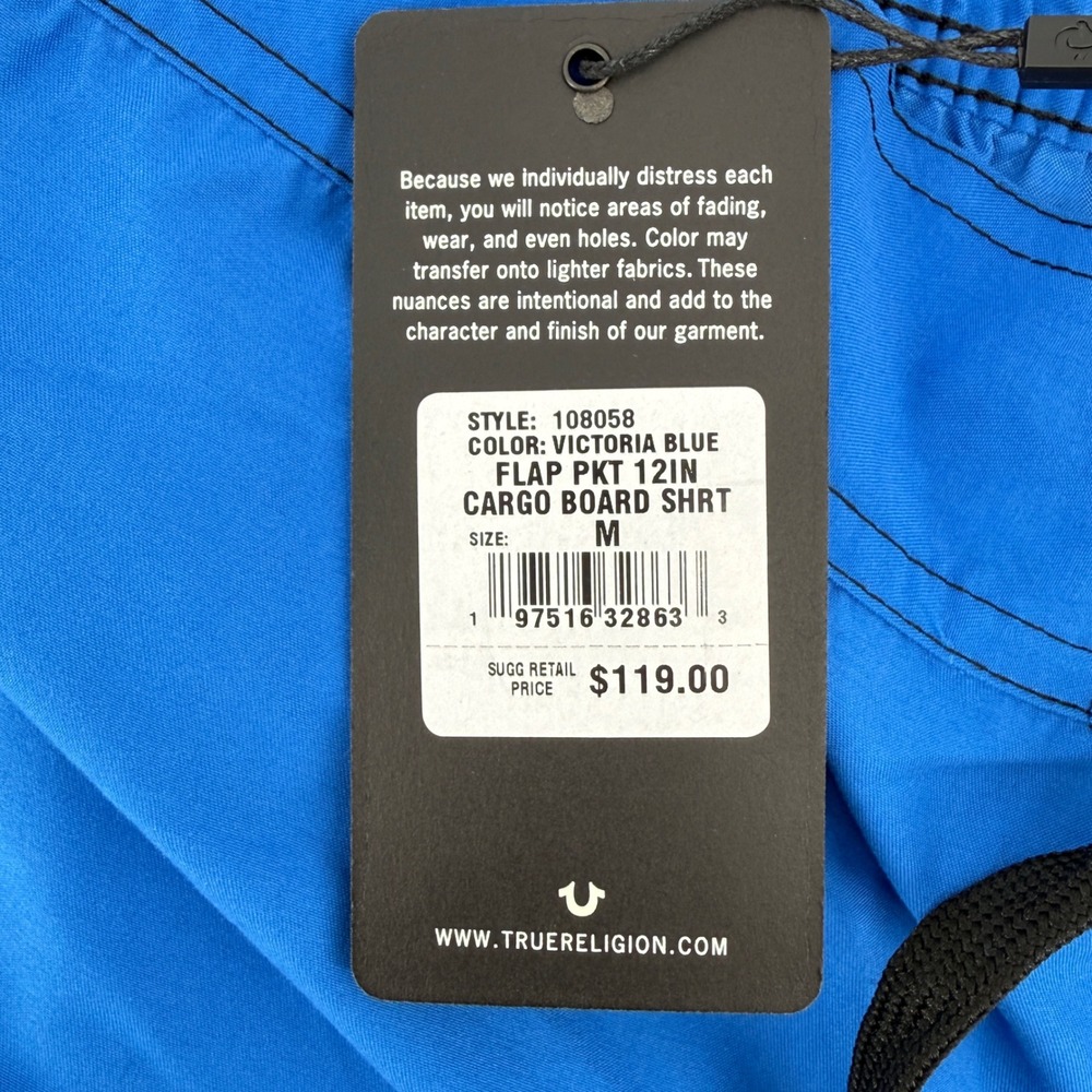 True‎ Religion Flap Pocket Cargo Board Shorts Mens Medium Swim Trunks Beach NWT - Picture 12 of 15